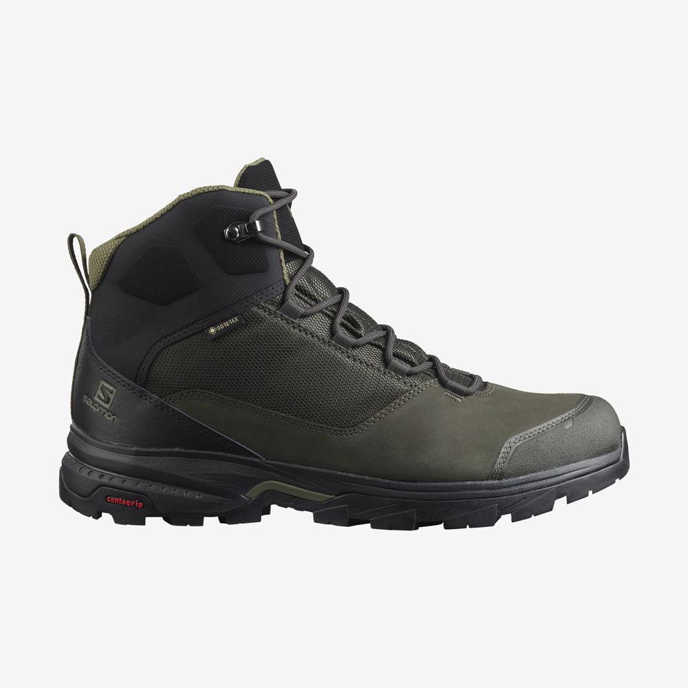 SALOMON OUTWARD GORE-TEX Philippines - Men's Hiking Boots - Olive Green | 185632-MVB